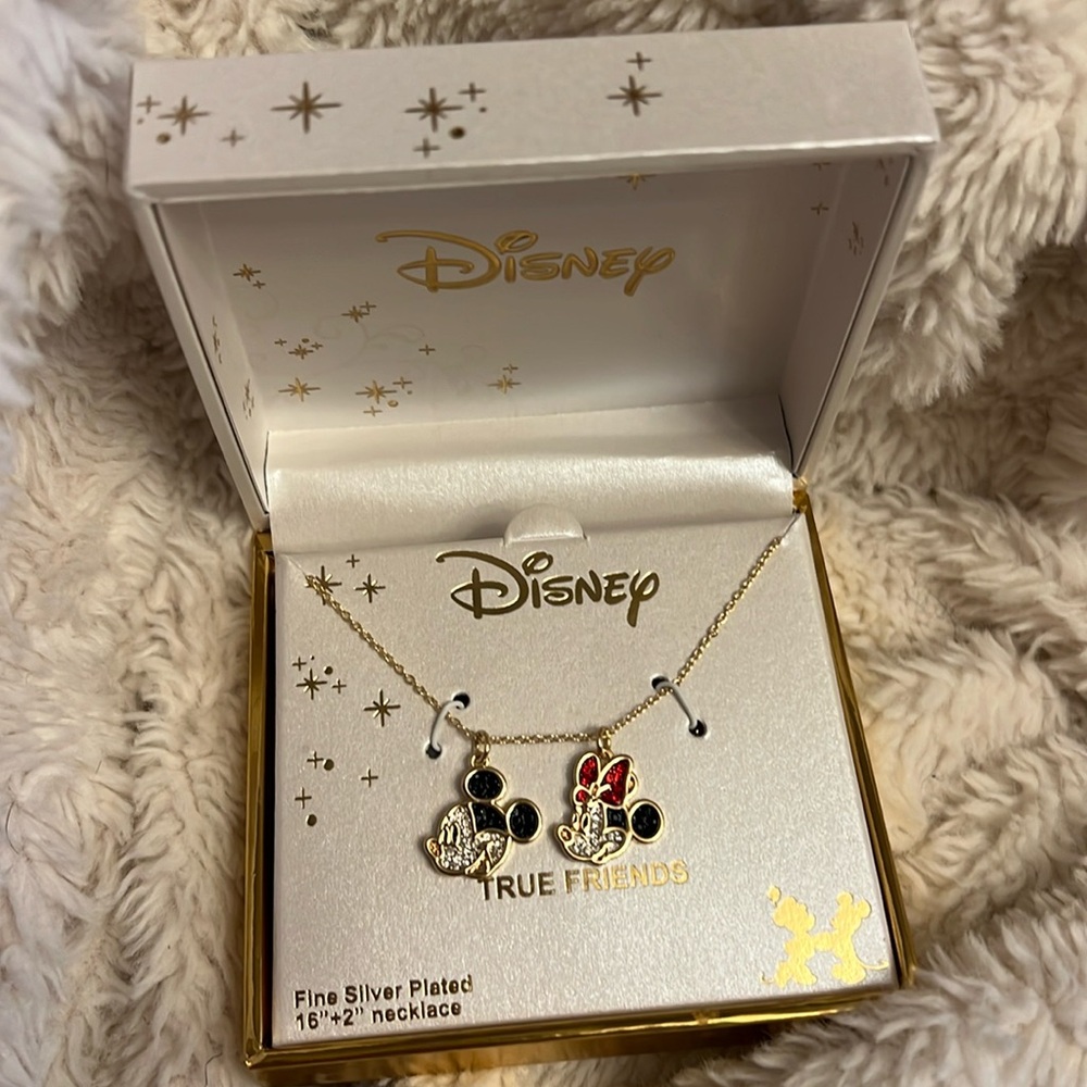 LA Rocks “True Friends” Mickey and Minnie necklace from Disney.com